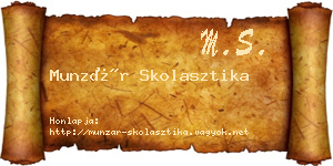 Munzár Skolasztika névjegykártya